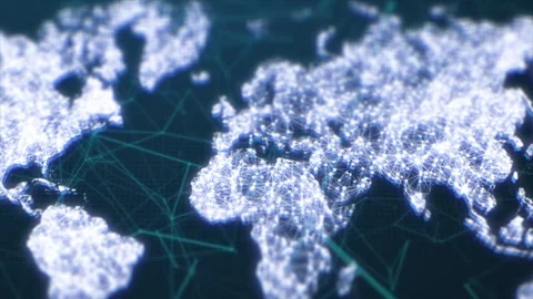 Digital Plexus World Map Technology World Stock Footage 281456458