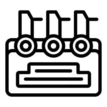 Digital plotter icon outline vector. Printer machine Illustrazione stock