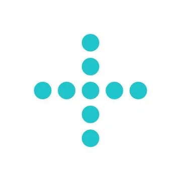 Digital plus sign display board round dot Illustrazione stock