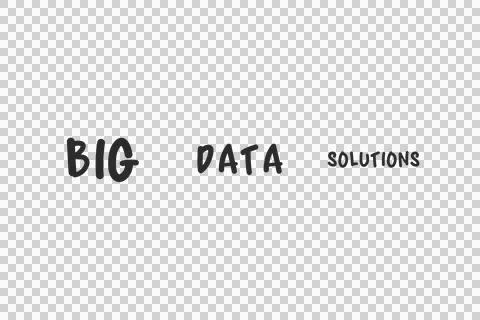Digital png big data solutions text in black on transparent background Stock Illustration
