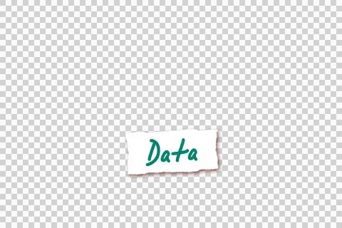 Digital png green text of data on white piece of paper on transparent background Illustrazione stock