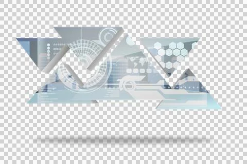 Digital png illustration of abstract triangular shapes on transparent background Stock Illustration