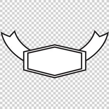 Digital png illustration of angular blank white label with ribbon on transparent Stock Illustration