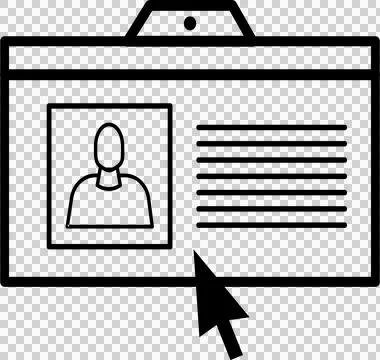 Digital png illustration of black arrow and name tag on transparent background Illustrazione stock