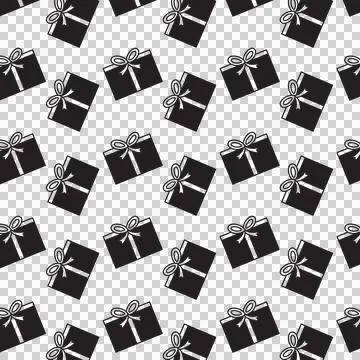 Digital png illustration of black pattern of repeated presents on transparent Illustrazione stock