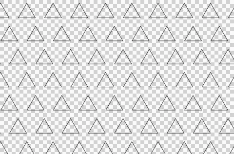Digital png illustration of black pattern of repeated triangles on transparent Stock Illustration