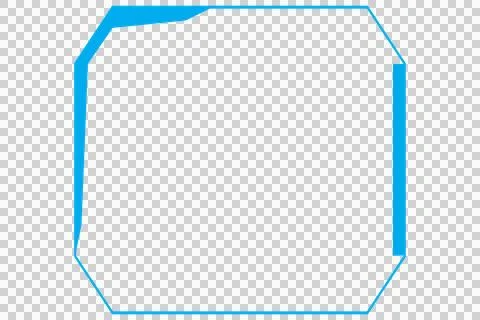 Digital png illustration of blue angular frame with copy space on transparent Stock Illustration