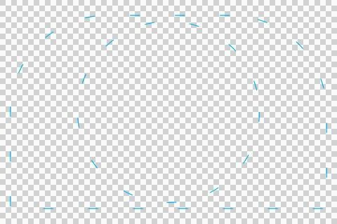 Digital png illustration of blue dashed circles with copy space on transparent 스톡 일러스트