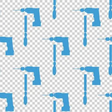 Digital png illustration of blue pattern of drill symbols on transparent Illustrazione stock