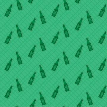 Digital png illustration of bottle pattern on green and transparent background Stock Illustration