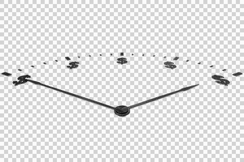 Digital png illustration of clock pointer with dollar symbols on transparent Stock Photos