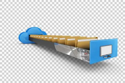 Digital png illustration of cloud with documents on transparent background Stock Illustration