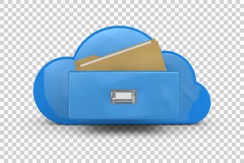 Digital png illustration of cloud with documents folder on transparent Stockillustratie