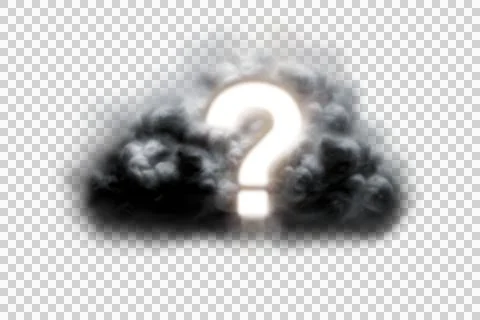 Digital png illustration of cloud with question mark on transparent background Stock Illustration