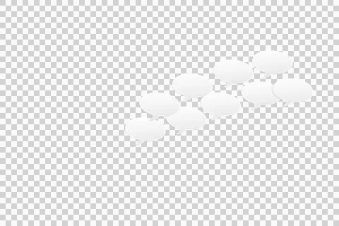 Digital png illustration of cluster of empty white speech bubbles on transparent イラスト素材
