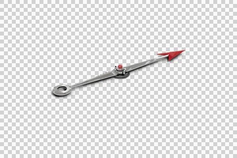 Digital png illustration of compass pointer on transparent background Stock Illustration