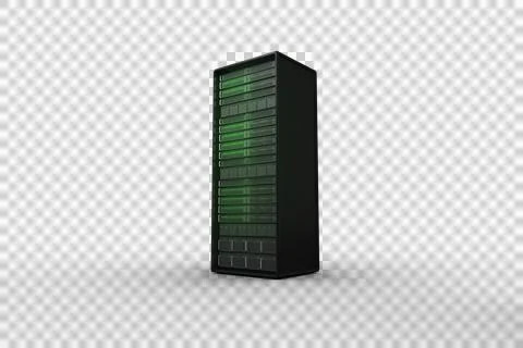 Digital png illustration of computer server tower on transparent background Illustrazione stock