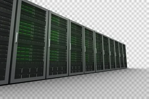 Digital png illustration of computer servers on transparent background Stock Illustration