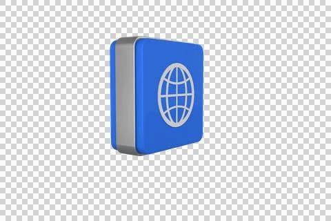 Digital png illustration of cube with globe symbol on transparent background Stock Illustration