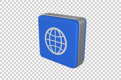 Digital png illustration of cube with globe symbol on transparent background Stock Illustration