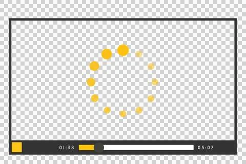 Digital png illustration of data loading ring on computer interface screen on Illustrazione stock