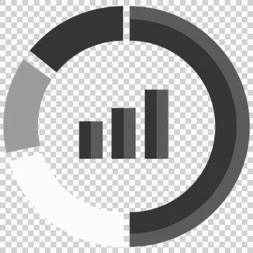 Digital png illustration of data loading ring and chart on transparent Stock Illustration