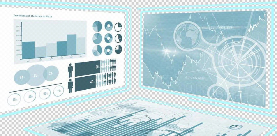 Digital png illustration of data processing on transparent background Stock Illustration