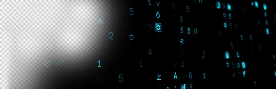 Digital png illustration of data processing on black and transparent background Illustrazione stock