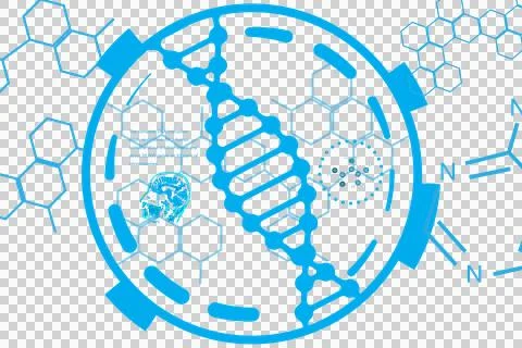 Digital png illustration of data processing with dna strand on transparent Stock Illustration