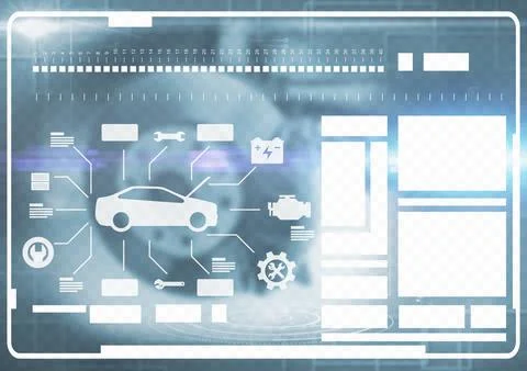 Digital png illustration of digital interface on transparent background Stock Illustration
