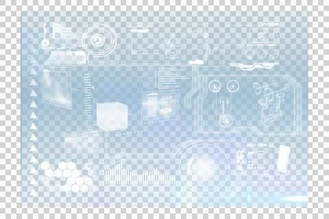 Digital png illustration of digital interface on transparent background Illustrazione stock