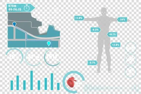 Digital png illustration of digital interface on transparent background Illustrazione stock