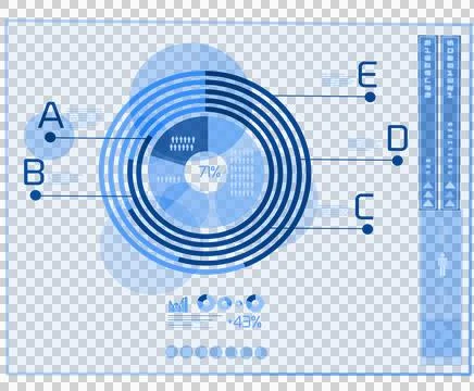 Digital png illustration of digital interface on transparent background 스톡 일러스트