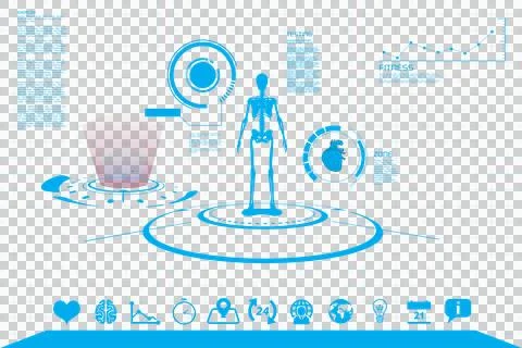 Digital png illustration of digital interface with data processing on Illustrazione stock