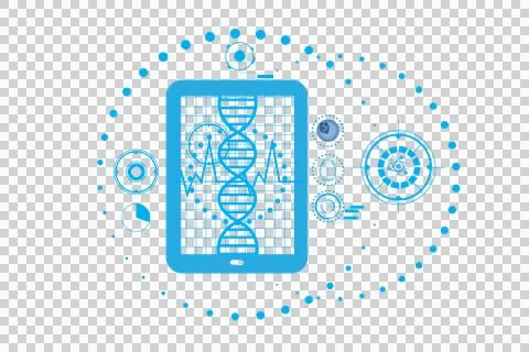 Digital png illustration of digital interface on transparent background 스톡 일러스트