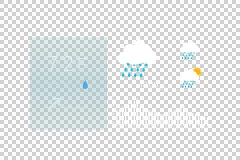 Digital png illustration of digital interface with weather forecast on イラスト素材