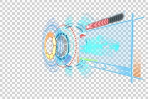 Digital png illustration of digital interface on transparent background Illustrazione stock