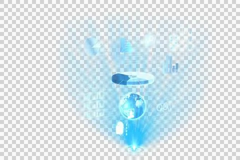 Digital png illustration of digital interface with charts on transparent Stock Illustration