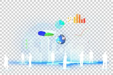 Digital png illustration of digital interface with charts on transparent Stock Illustration