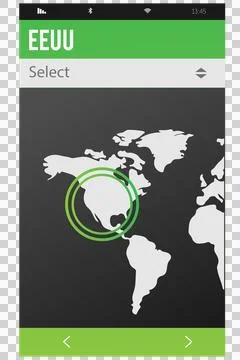 Digital png illustration of digital interface with maps on transparent Ilustração Stock