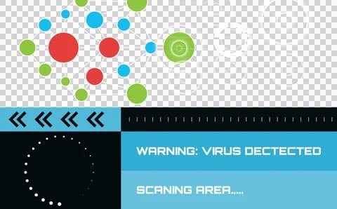 Digital png illustration of digital interface with virus dectected on イラスト素材