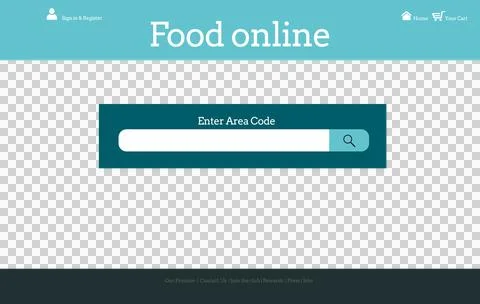 Digital png illustration of digital interface with food online text on 스톡 일러스트