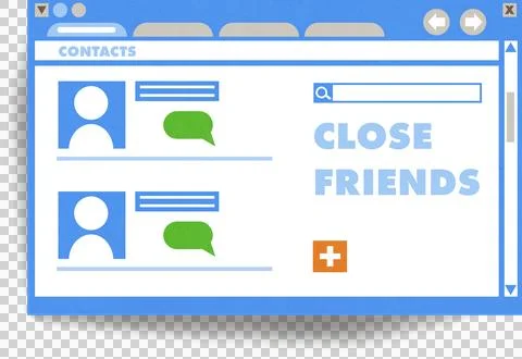 Digital png illustration of digital interface of social media on transparent 스톡 일러스트