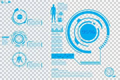 Digital png illustration of digital interface with medical processing data on イラスト素材