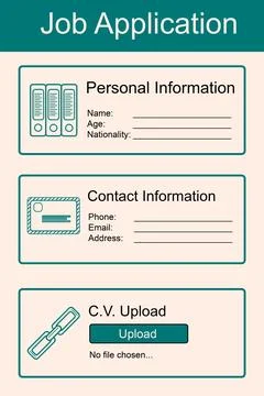 Digital png illustration of digital interface with job application on イラスト素材