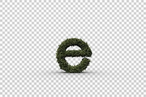 Digital png illustration of e letter with grass on transparent background Stock Illustration
