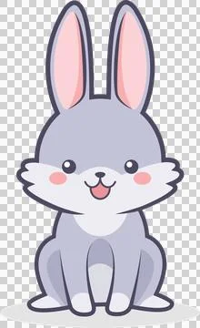 Digital png illustration of easter rabbit on transparent background Stock Illustration