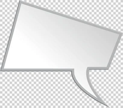 Digital png illustration of empty, angular grey speech bubble for text on Stockillustratie