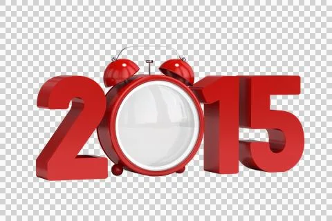Digital png illustration of empty clock and 2015 year on transparent background Stockillustratie