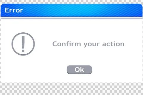 Digital png illustration of error message and warning sign on transparent Stock Illustration